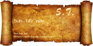Suh Tünde névjegykártya